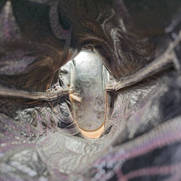 Mens 12D Burgundy Vintage Exotic Lizard Justin Cowboy Boots Lizard Western CBC - Picture 11 of 15